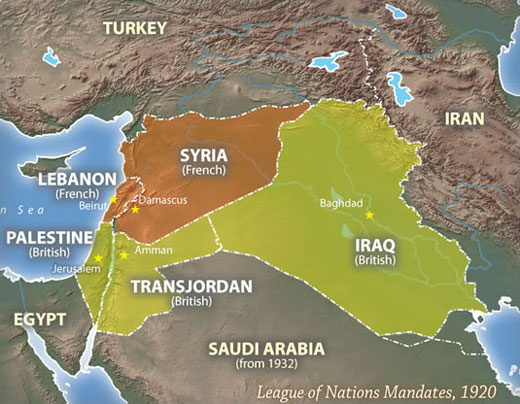 国際連盟による委任統治領／第一次大戦後