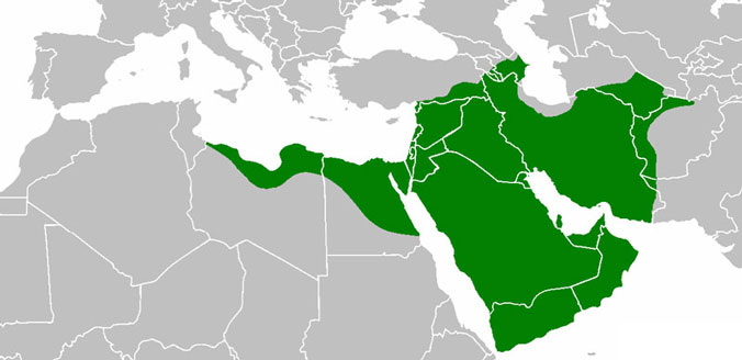 第二代カリフ ウマルの時代のイスラム共同体の領域