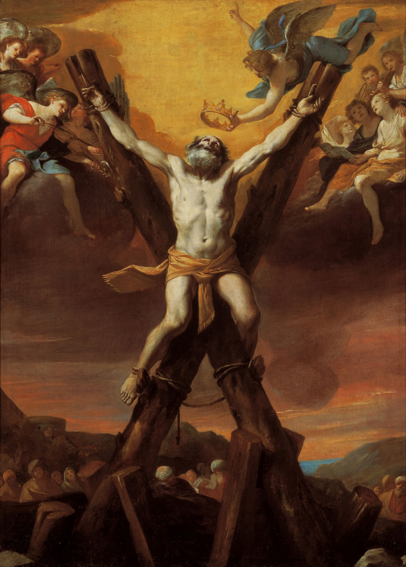 「聖アンデレの磔刑」 マッティア・プレティ 1651年製作<br />南オーストラリア美術館